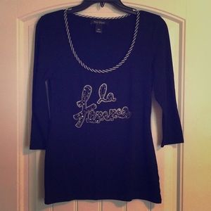 Black 3/4 sleeve WHBM shirt